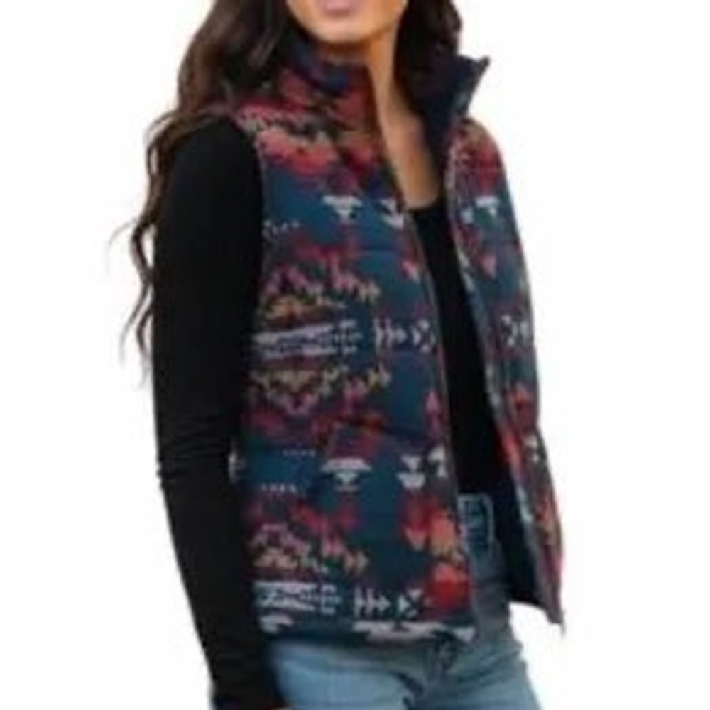 American Eagle Outfitters Southwestern Aztec Pendleton like Puffer Vest
